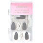 Matte Marble Stiletto Faux Nail Set - Gray, 24 Pack,