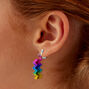 Rainbow Coil Clip-On Drop Earrings,