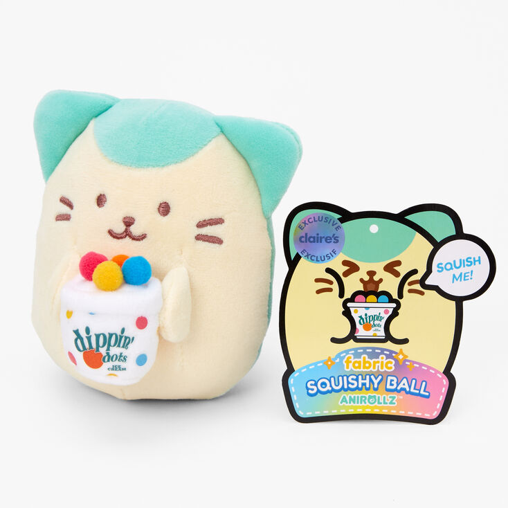 Anirollz&trade; Dippin&#39; Dots&reg; Claire&#39;s Exclusive Kittiroll Squishy Ball Plush Toy,