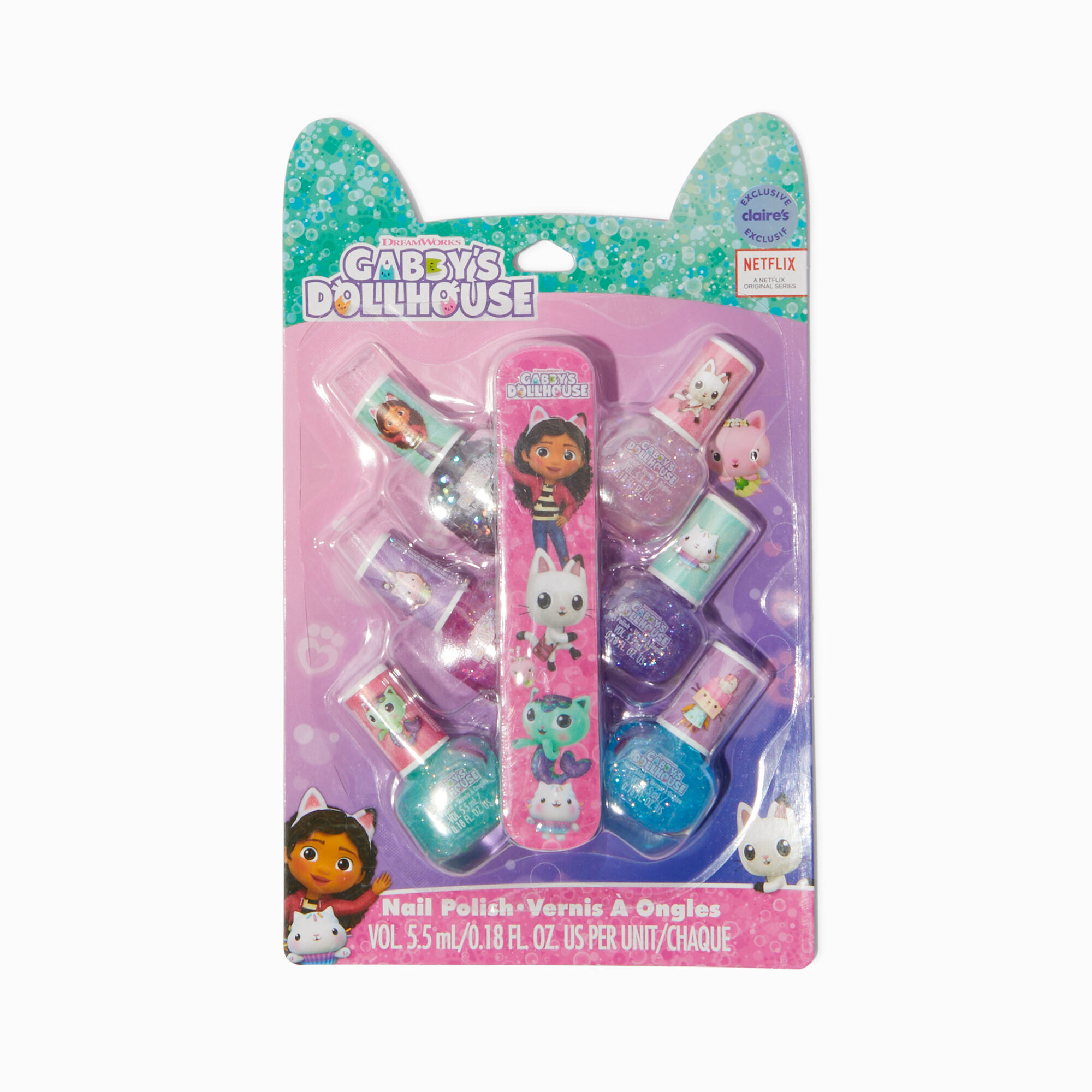 View Gabbys Dollhouse Claires Exclusive Nail Polish Set 7 Pack information