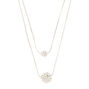 Double Chain Silver Fireball Ball Necklace,