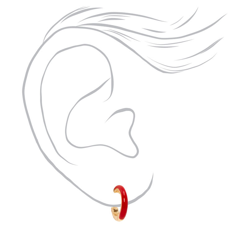 Black, Red, &amp; White Ball Stud &amp; Hoop Earrings - 6 Pack,