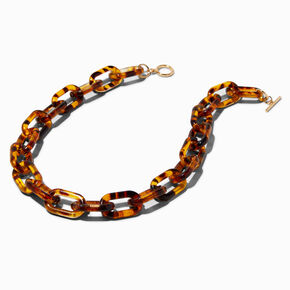 Tortoiseshell Chunky Toggle Chain Necklace,