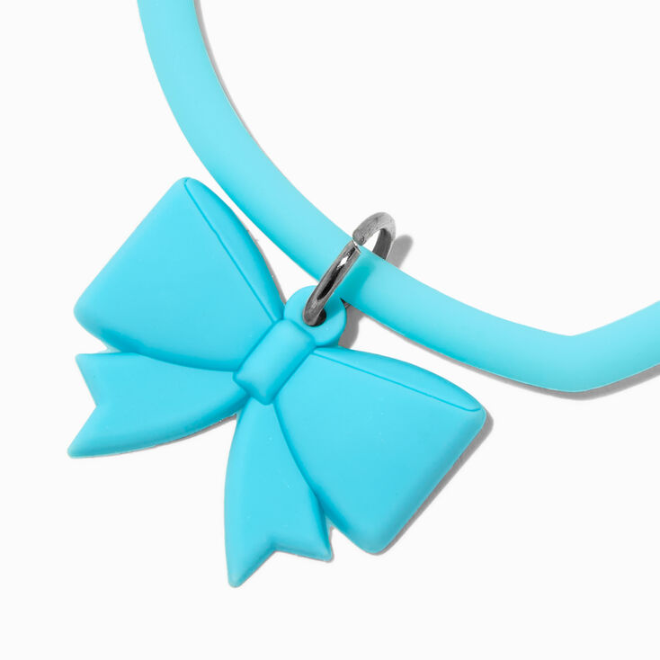 T H E M E x Claire&#39;s Blue Heart &amp; Bow Keychain Clip,
