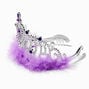 Couronne couleur argent&eacute;e plumes marabou violette Claire&#39;s Club,