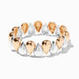 Mixed Metal Teardrop Stretch Bracelet,