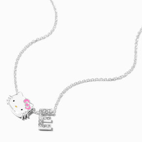 Sterling Silver Hello Kitty&reg; Initial Pendant Necklace - E,
