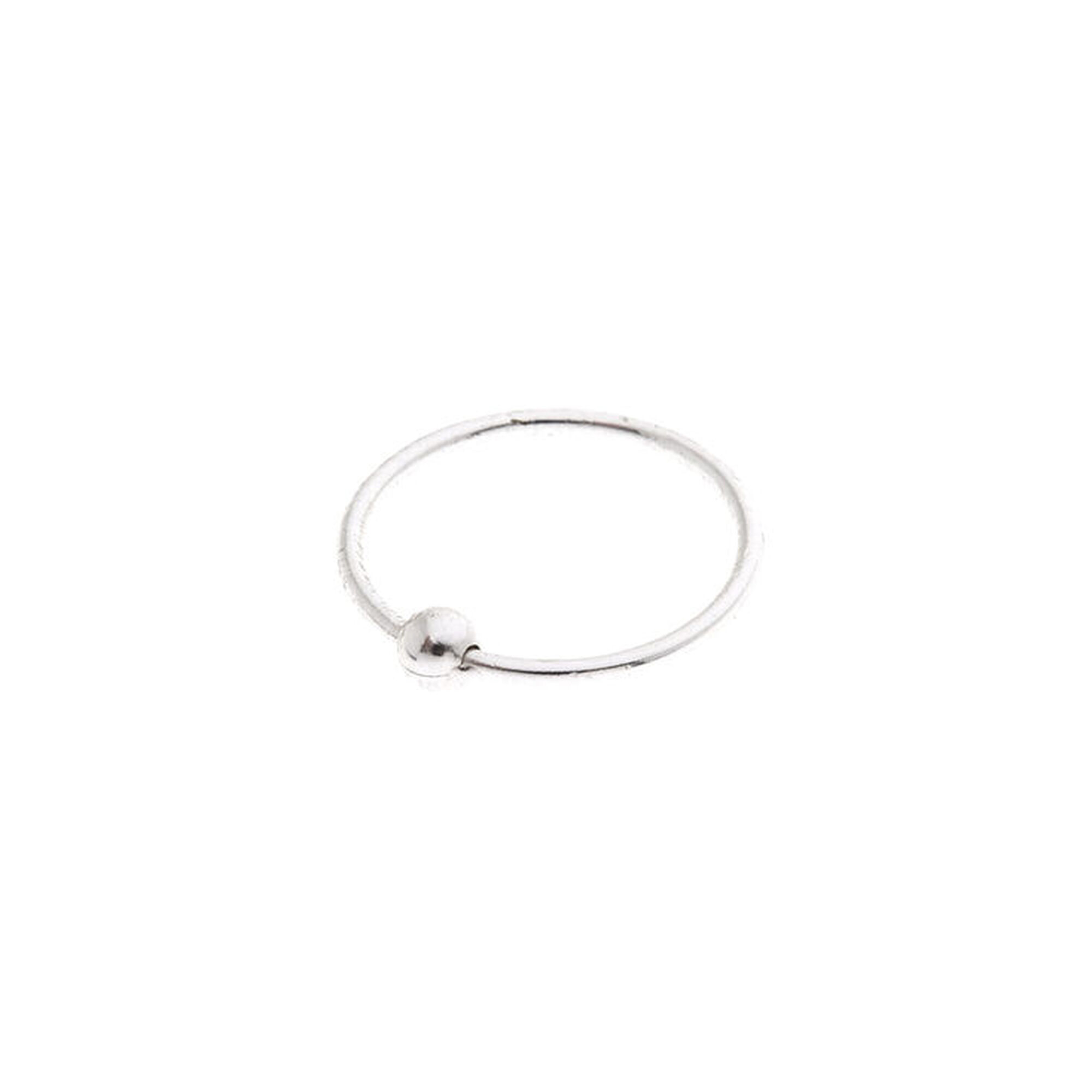 View Claires 22G Beaded Hoop Nose Ring Silver information