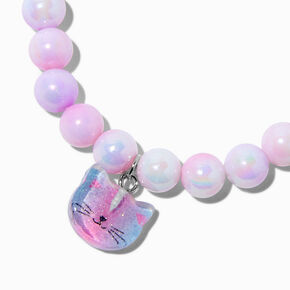 Kitty Cat Charm Beaded Stretch Bracelet,