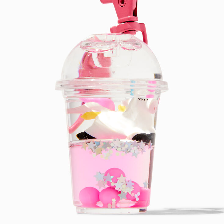 Unicorn Tea Water-Filled Glitter Keychain,