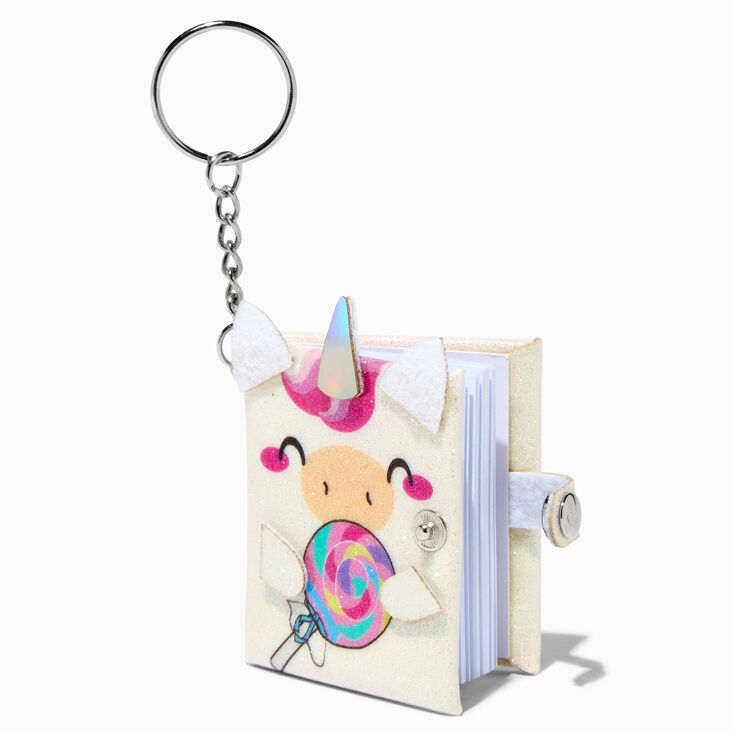 Chubby Unicorn Lollipop Mini Diary Keychain,