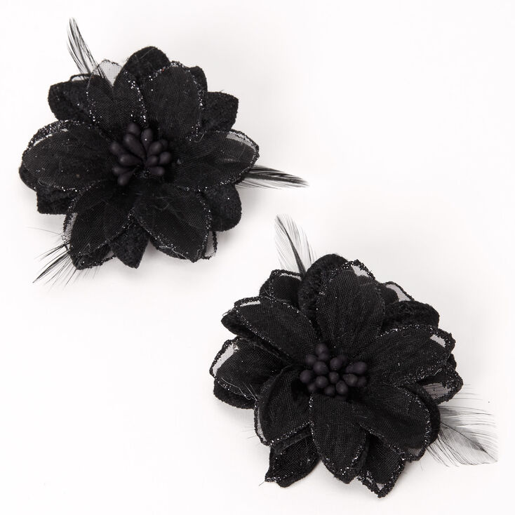 Barrettes à fleurs de lys - Noir, lot de 2 | Claire's FR