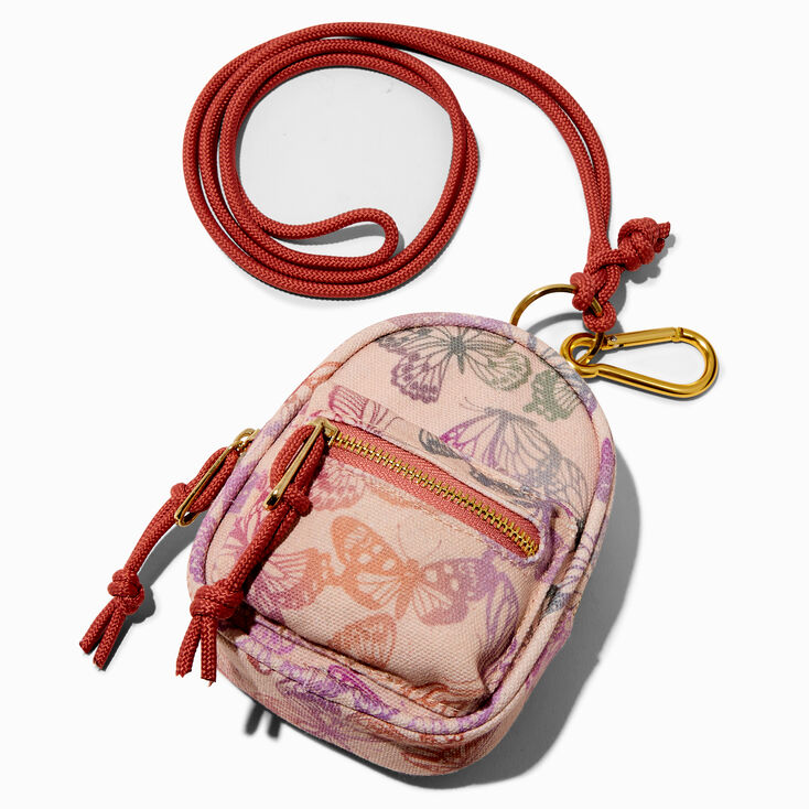 Holographic Rainbow Butterfly Mini Backpack with Lanyard,