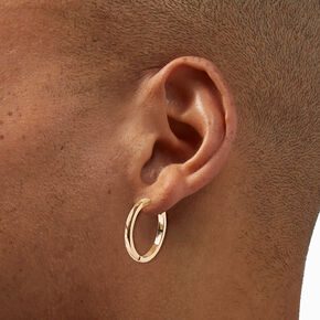 Gold-tone 25mm Flat Hoop Earrings,