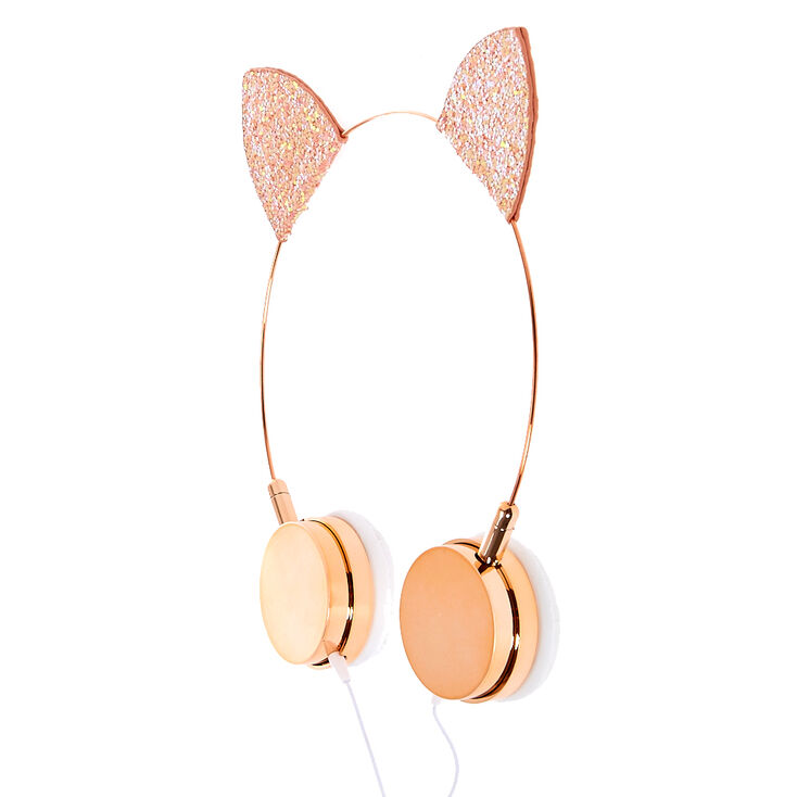 Casque Audio Avec Oreilles De Chat Rose Brillant Claire S Fr