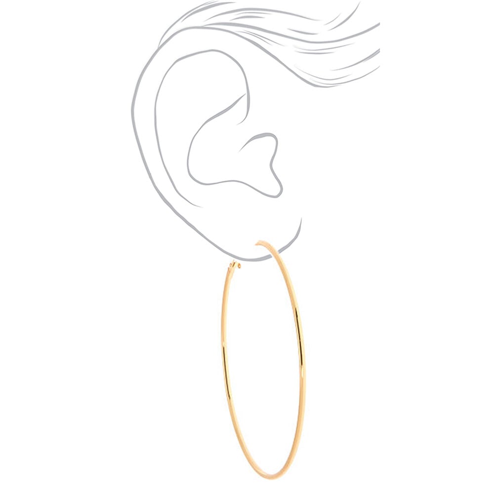 Gold-tone Thin Graduated Hoop Earrings - 3 Pack,