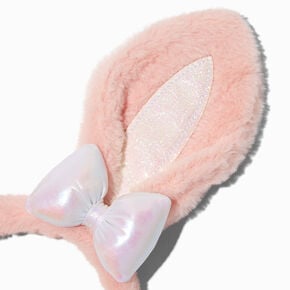 Pink Furry Bunny Ears Headband,
