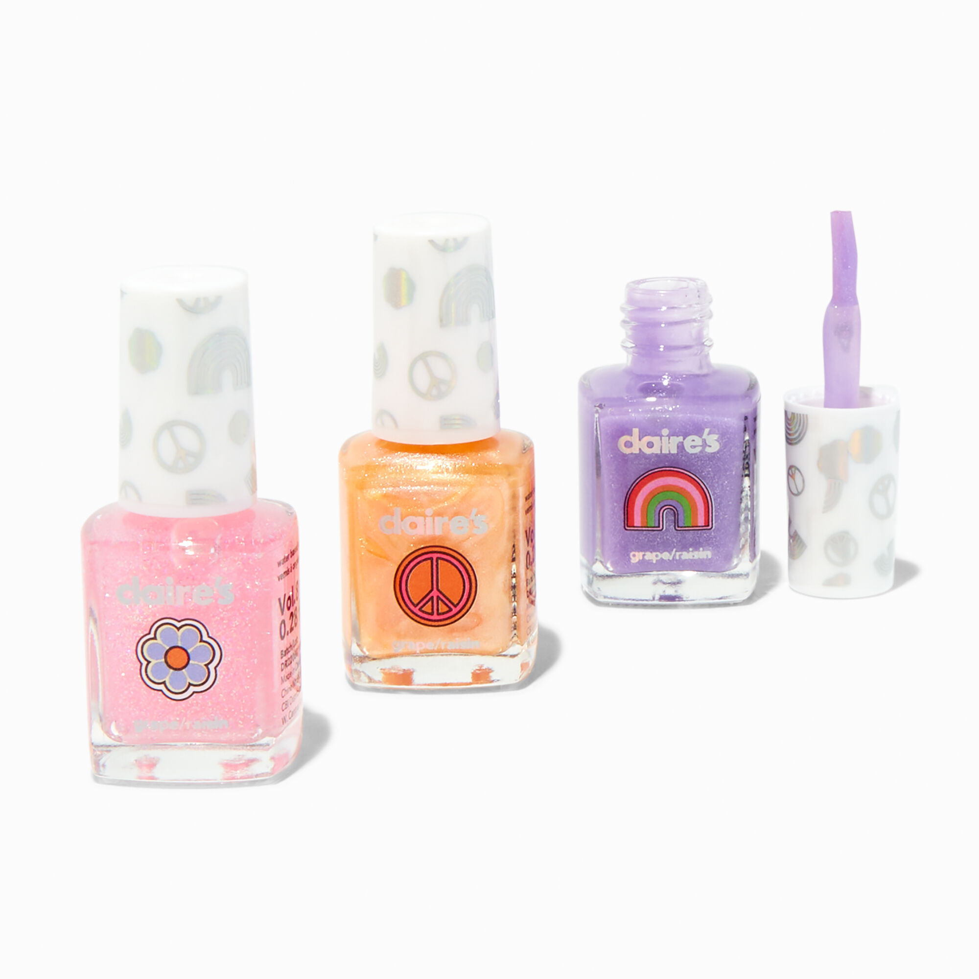View Claires Groovy Glitter Nail Polish Set 3 Pack information