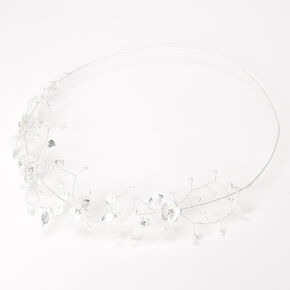 Silver Metallic Flower Crown,