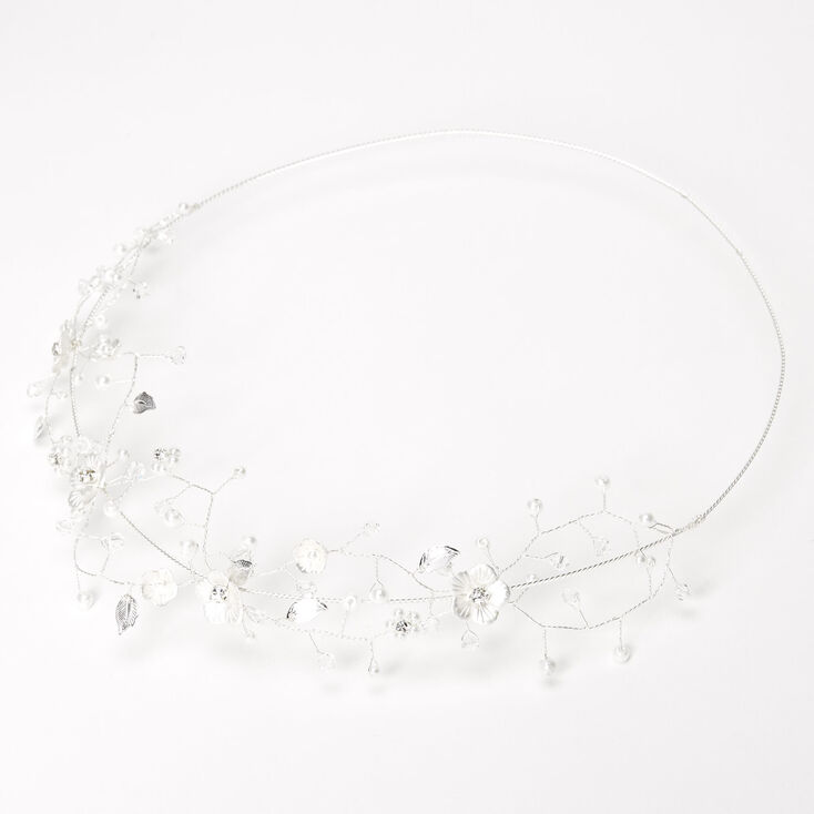 Silver Metallic Flower Crown,