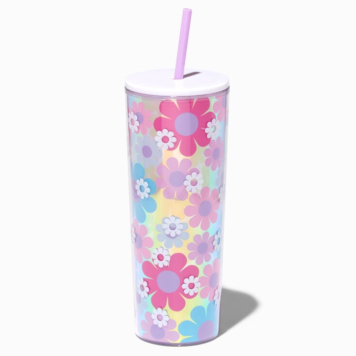 Happy Daisies Holographic Tumbler,
