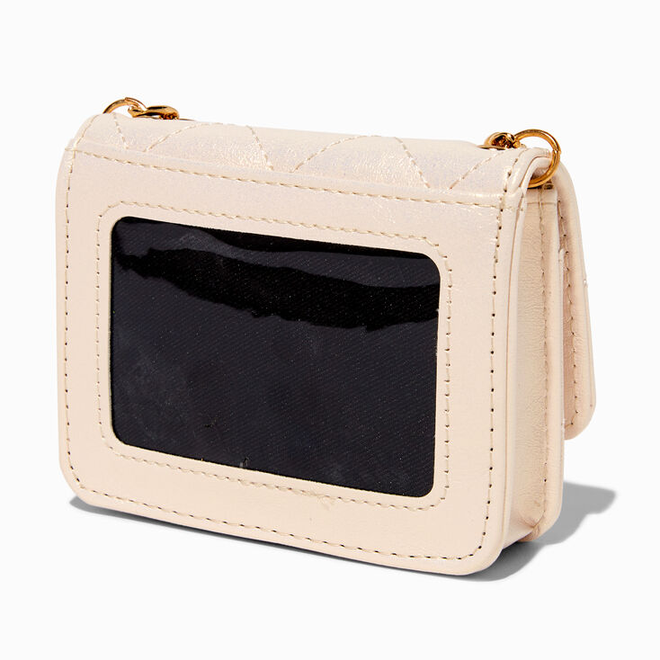 Light Pink Quilted &quot;Slay&quot; Gold-tone Chain Crossbody Bag,