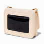 Light Pink Quilted &quot;Slay&quot; Gold-tone Chain Crossbody Bag,