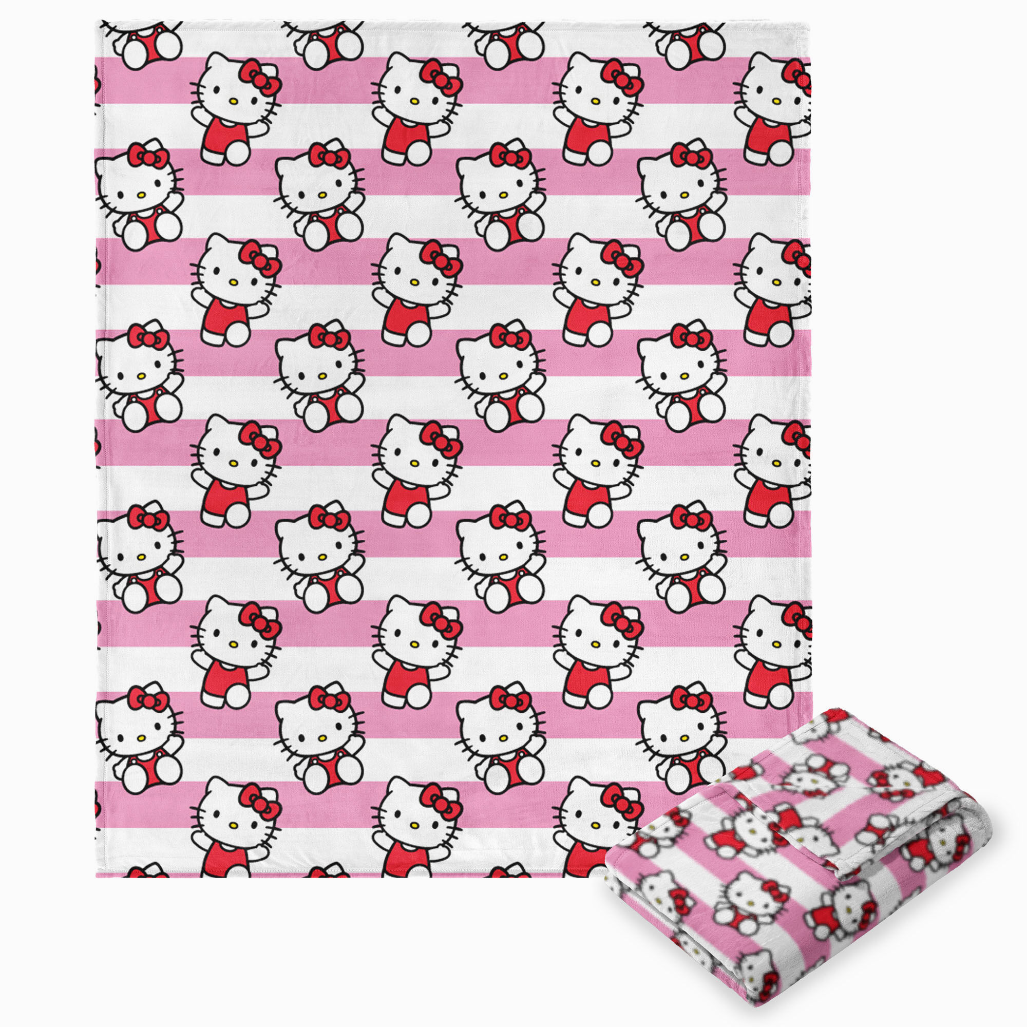 Hello Kitty® Bow & Stripes Silk Touch Throw (ds),