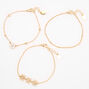 Gold Dainty Daisies Chain Bracelets - 3 Pack,