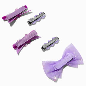 Claire&#39;s Club Purple Mixed Bow &amp; Hair Clips - 5 Pack,