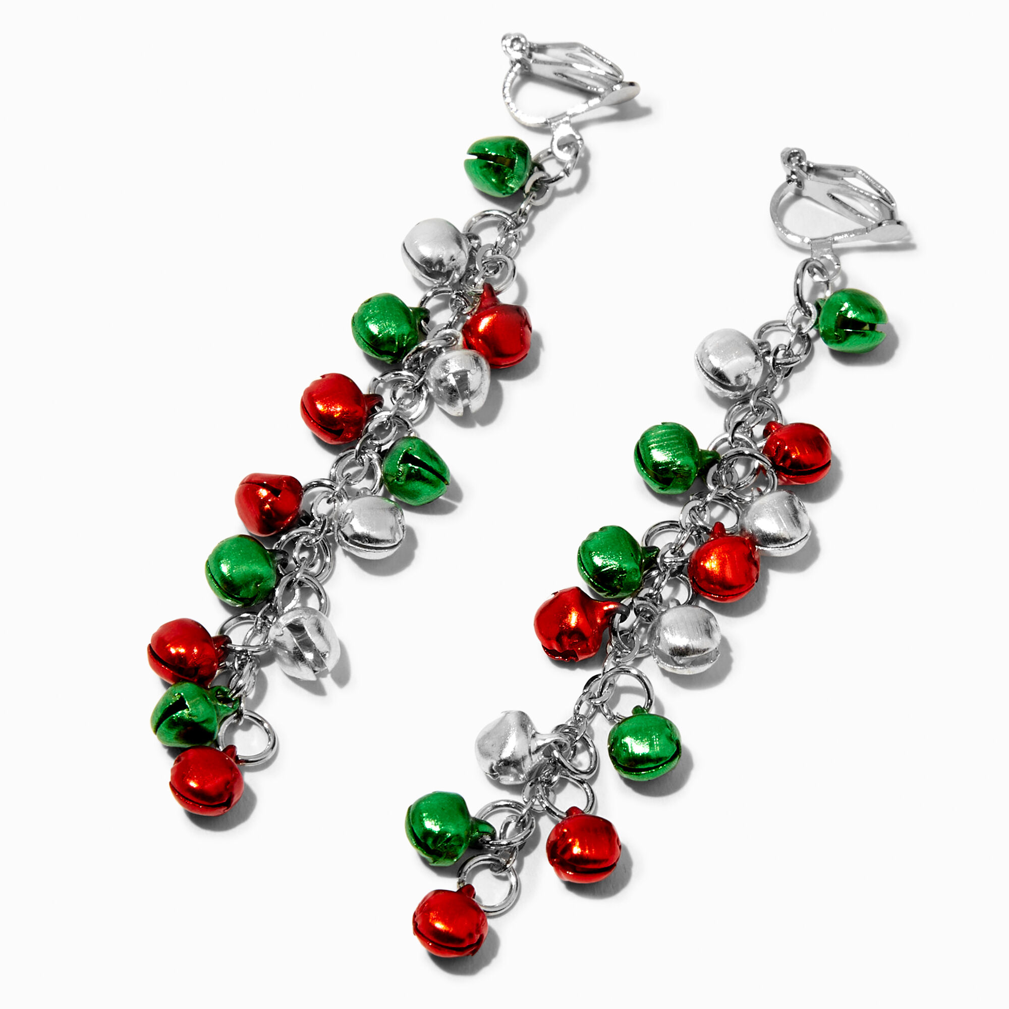 View Claires 4 Jingle Bells Linear ClipOn Drop Earrings Silver information