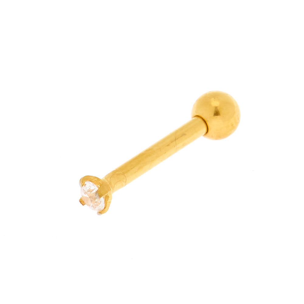 18ct Gold Plated Cubic Zirconia Labret Stud,