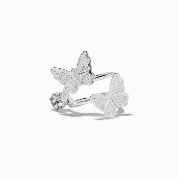Silver-tone Butterfly Ear Cuff,