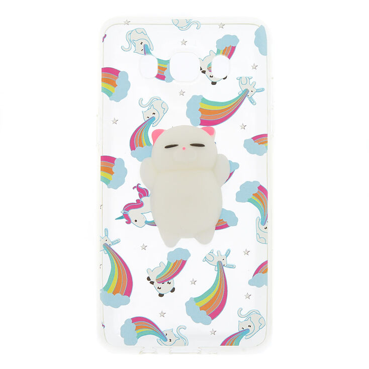 Claire's Coque de portable spongieuse chat arc-en-ciel - Compatible avec Samsung Galaxy J5