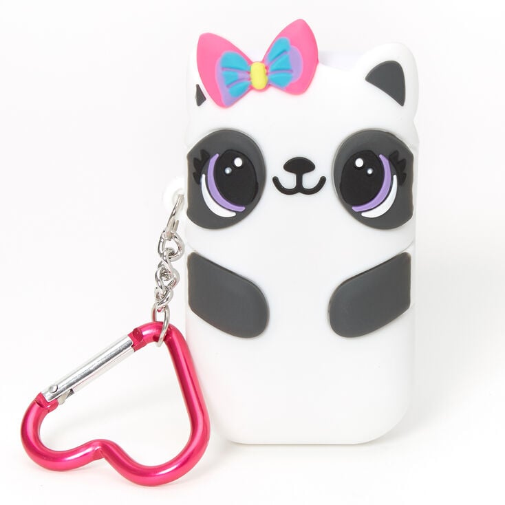 Porte-cl&eacute;s paille r&eacute;tractable r&eacute;utilisable Paige le panda - Blanc,