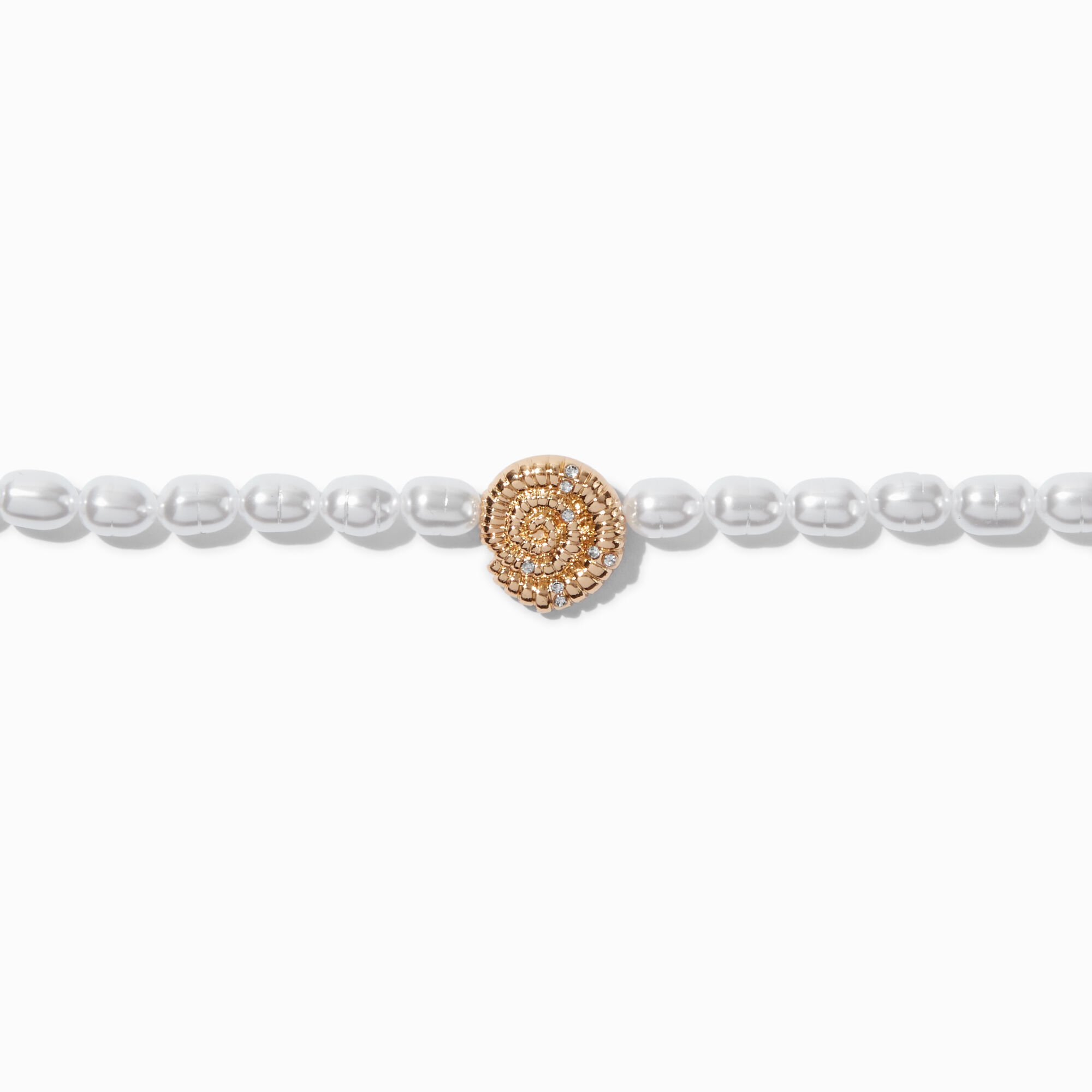 Pearl Conch Shell Pendant Choker Necklace,