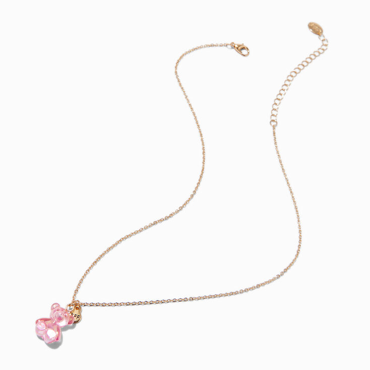 Best Friends Iridescent Teddy Bear Pendant Necklaces - 3 Pack,