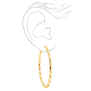 Gold-tone 60mm Woven Twisted Hoop Earrings,