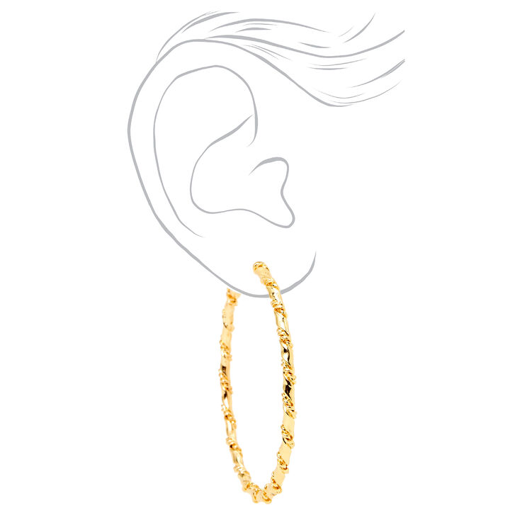 Gold-tone 60mm Woven Twisted Hoop Earrings,