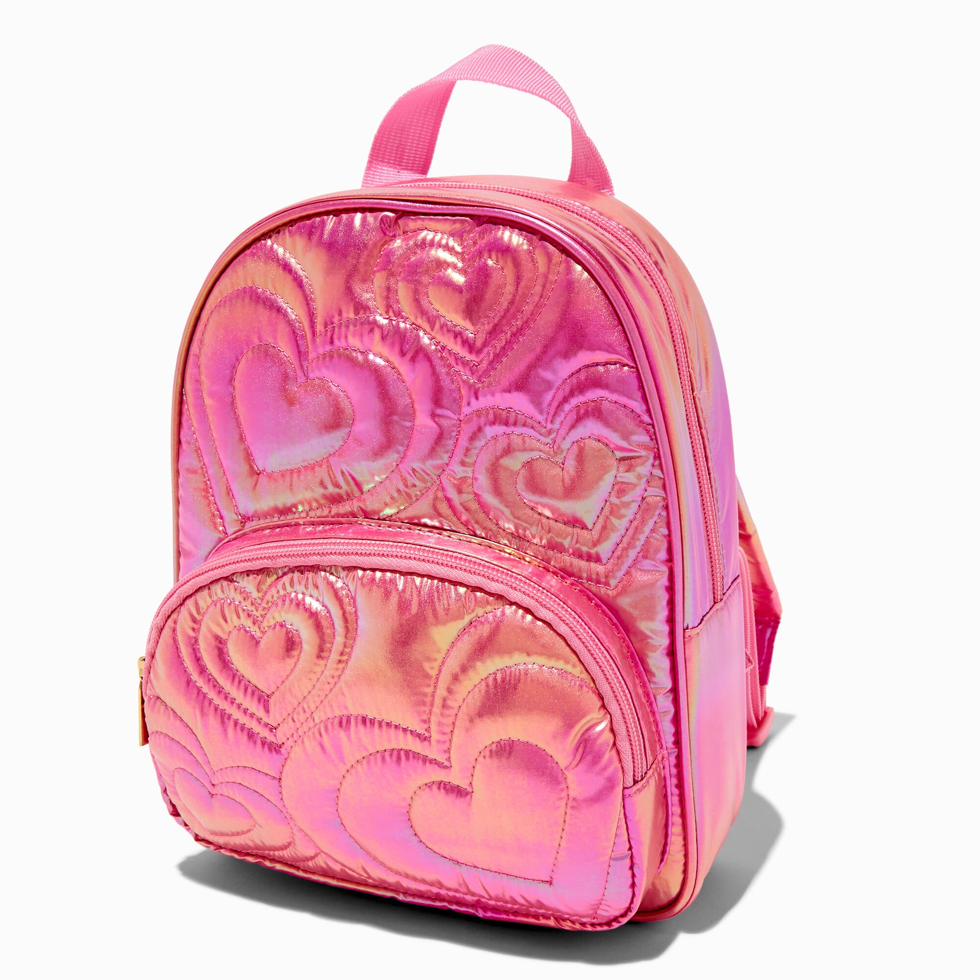 Claire's Club Pink Puffy Heart Dome Backpack,