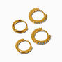 C LUXE by Claire&#39;s 18kt Gold Plated Cubic Zirconia 8mm &amp; 10mm Embellished Hoop Earrings - 2 Pack,