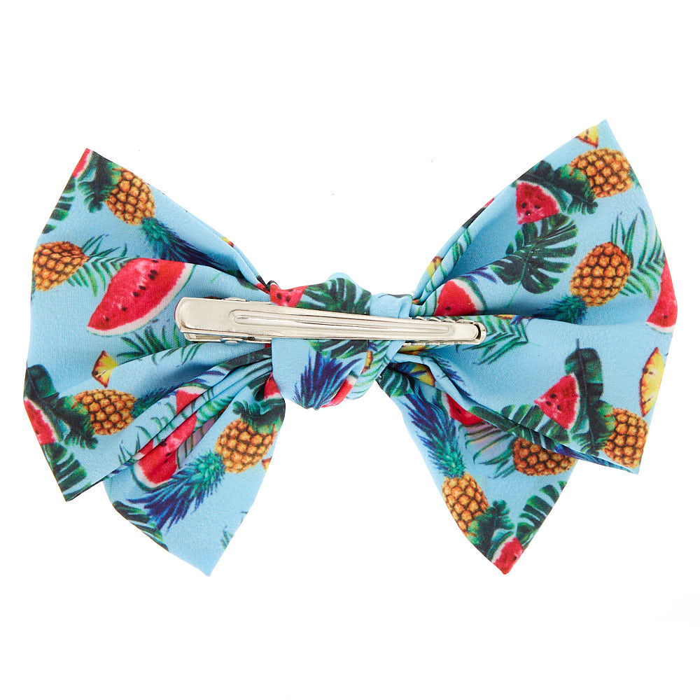 Tropical Fruit Hair Bow Clip - Blue,