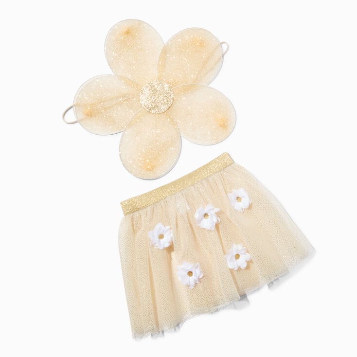 Claire&#39;s Club Gold Flower Wings &amp; Tutu Dress Up Set - 2 Pack,