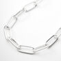 Silver Paperclip Link Chain Necklace,