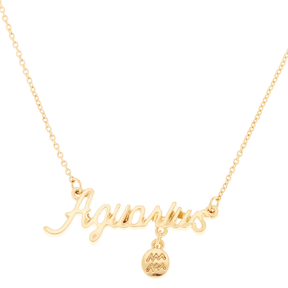 Zodiac sign necklace aquarius deals