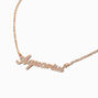 Gold-tone Script Zodiac Pendant Necklace - Aquarius,