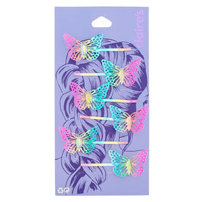 Anodized Butterfly Hair Pins - 6 Pack,