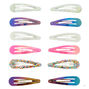 Anodized Glitter Hair Snap Clips,