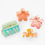 Coral Flower Hair Claws - 4 Pack,
