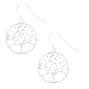 Silver 1&quot; Tree of Life Drop Earrings,